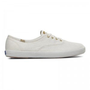 Keds Champion Dots Print Canvas Naisten Canvas White/Gold | OCZV30194