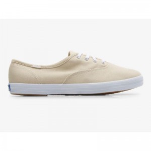 Keds Champion Feat. Organic Puuvilla Naisten Lace Ups Oatmeal Lightyellow | TIGQ78231