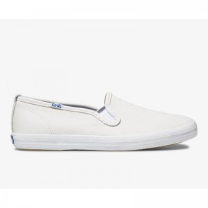 Keds Champion Slip On Naisten Leather Sneakers Valkoinen | SKJG43028