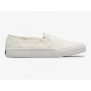 Keds Double Decker Circle Crochet Naisten Mokkasiinit Valkoinen | LGYW79453