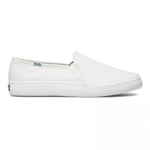 Keds Double Decker Nahkaiset Naisten Leather Sneakers Valkoinen | KCAV41927