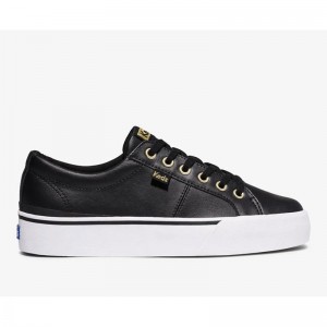 Keds Jump Kick Duo Naisten Leather Sneakers Mustat | ZASP24651