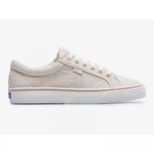 Keds Jump Kick Linen Fleck Naisten Lace Ups Oatmeal Lightyellow | UZSJ67412