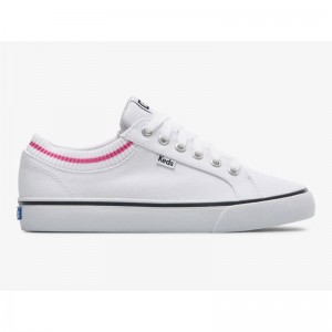 Keds Jump Kick Rib Knit Collar Naisten Lace Ups Valkoinen Pinkki | ISEU41792