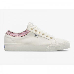 Keds Jump Kick Rib Knit Collar Squares Naisten Lace Ups Valkoinen Monivärinen | QNGR58934