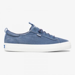 Keds Kickback Washable Organic Puuvilla Naisten Canvas Laivastonsininen | ILJD01542