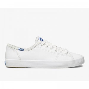 Keds Kickstart Nahkaiset Naisten Lace Ups White/Blue | GOWZ38951