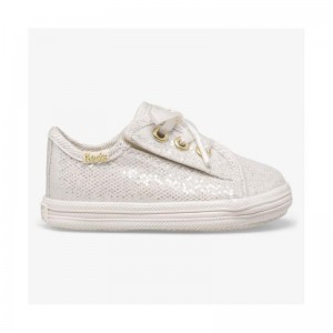 Keds Little Kid's Kickstart Crib Celebrations Lasten Sneaker Ivory Sparkle Lightyellow | XHYV78045