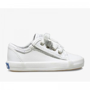 Keds Little Kid's Kickstart Jr. Nahkaiset Lasten Sneaker Valkoinen | VDXS71562