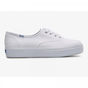 Keds The Platform Canvas Naisten Lace Ups Valkoinen | OYJI54930