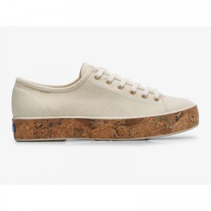 Keds Triple Kick Cork Foxing Naisten Lace Ups Beige | YHSF50218