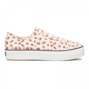 Keds Triple Kick Leopard Canvas Naisten Platform Sneakers Pink/Multicolor | DAQB53947