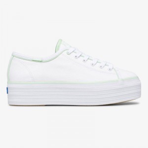 Keds Triple Up Canvas Hits Naisten Canvas White/Mint | IODU15620