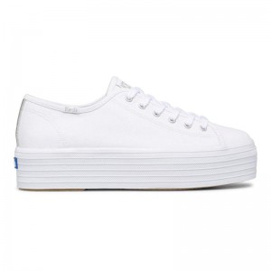 Keds Triple Up Canvas Naisten Platform Sneakers Valkoinen | FGEW20479