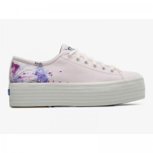 Keds Triple Up Canvas Painterly Floral Naisten Platform Sneakers Vaaleanpinkki | WCLY41708