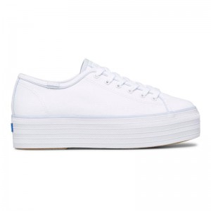 Keds Triple Up Hits Canvas Naisten Platform Sneakers White/Blue | VMRS16294