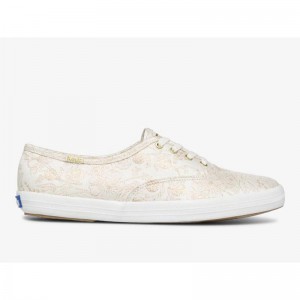 Keds x Rifle Paper Co. Champion Colette Jacquard Naisten Lace Ups Ivory Lightyellow | XCPG97560