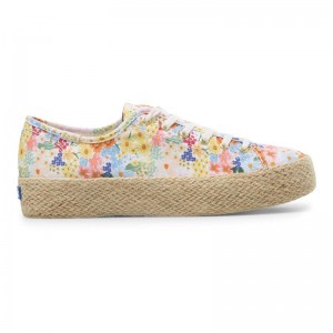 Keds x Rifle Paper Co. Triple Kick Naisten Platform Sneakers White/Multicolor | KQWH43092