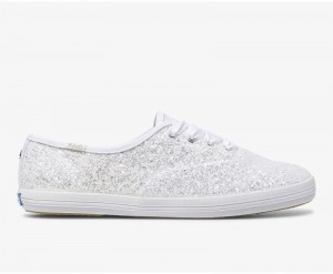 Keds x kate spade new york Champion Glitter Naisten Canvas Valkoinen | ZIMP36149