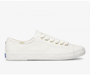 Keds x kate spade new york Kickstart Logo Foxing Naisten Canvas Valkoinen | HVOT96013