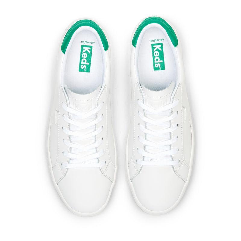 Keds Ace Nahkaiset/Green Naisten Leather Sneakers White/Green | ZKCB63548