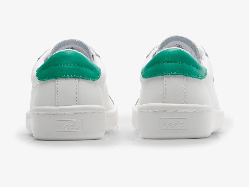 Keds Ace Nahkaiset/Green Naisten Leather Sneakers White/Green | ZKCB63548