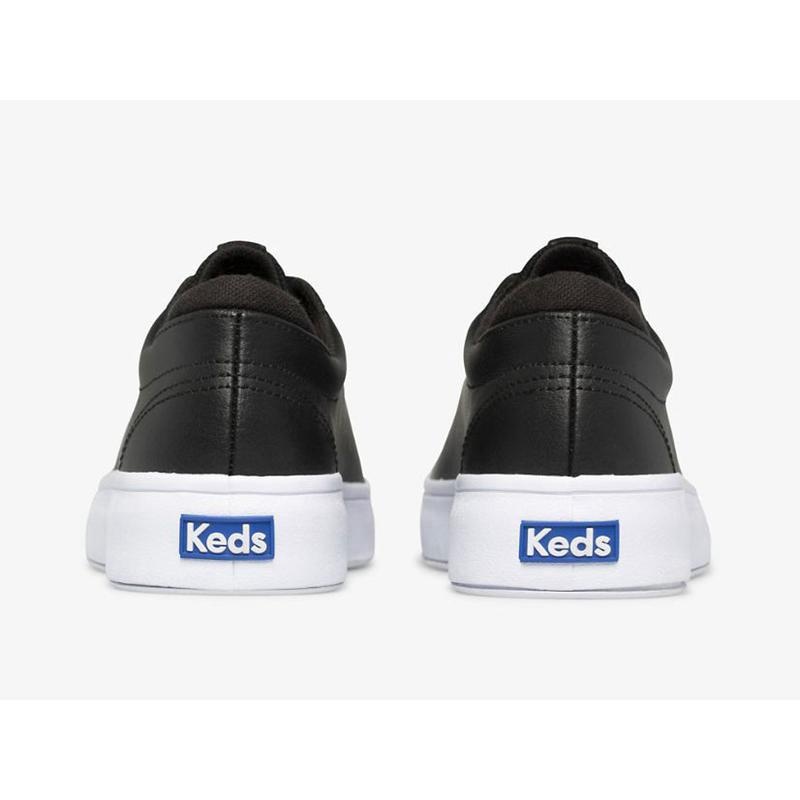 Keds Alley Nahkaiset Naisten Lace Ups Mustat | AXUR23415