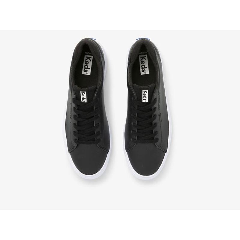 Keds Alley Nahkaiset Naisten Lace Ups Mustat | AXUR23415