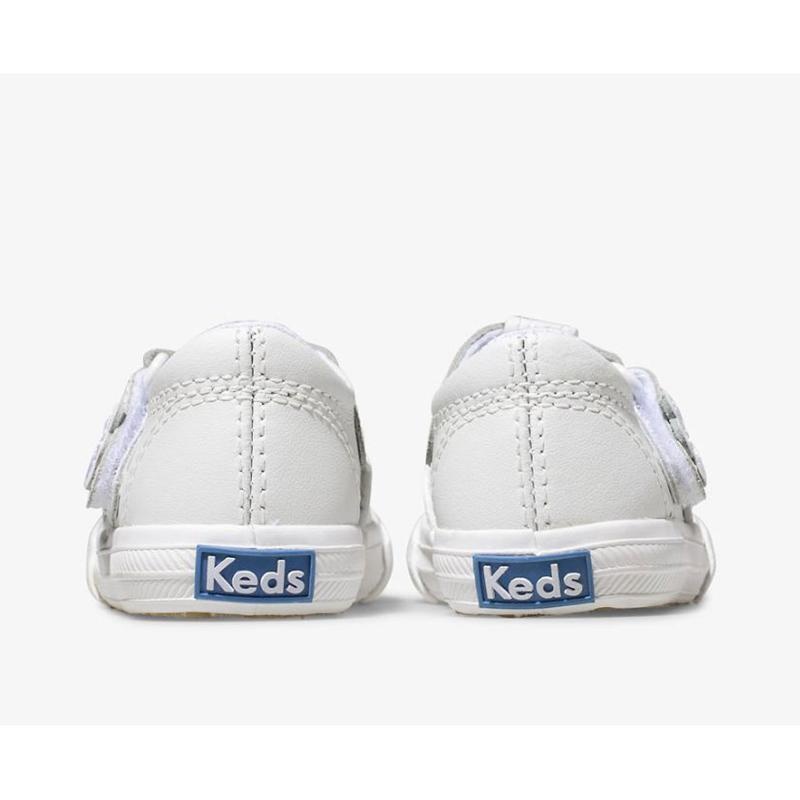 Keds Big Kid's Daphne T-Strap Nahkaiset Lasten Sneaker Valkoinen | JBEL16582