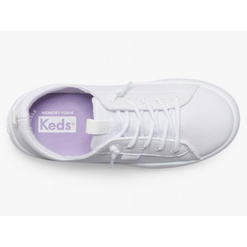 Keds Big Kid's Kickback Washable Nahkaiset Lasten Sneaker Valkoinen | UVBA85317