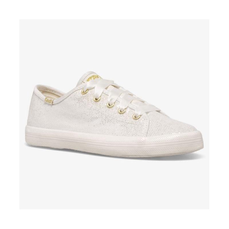 Keds Big Kid's Kickstart Celebrations Lasten Sneaker Ivory Sparkle Lightyellow | LCIU41732