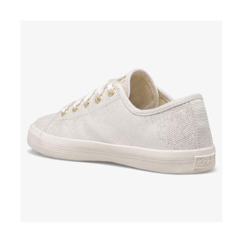 Keds Big Kid's Kickstart Celebrations Lasten Sneaker Ivory Sparkle Lightyellow | LCIU41732