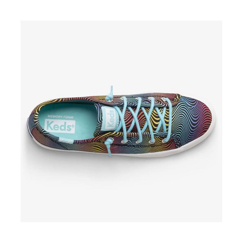 Keds Big Kid's Kickstart Seasonal Slip On Lasten Sneaker Rainbow/Wave | BMAZ94806