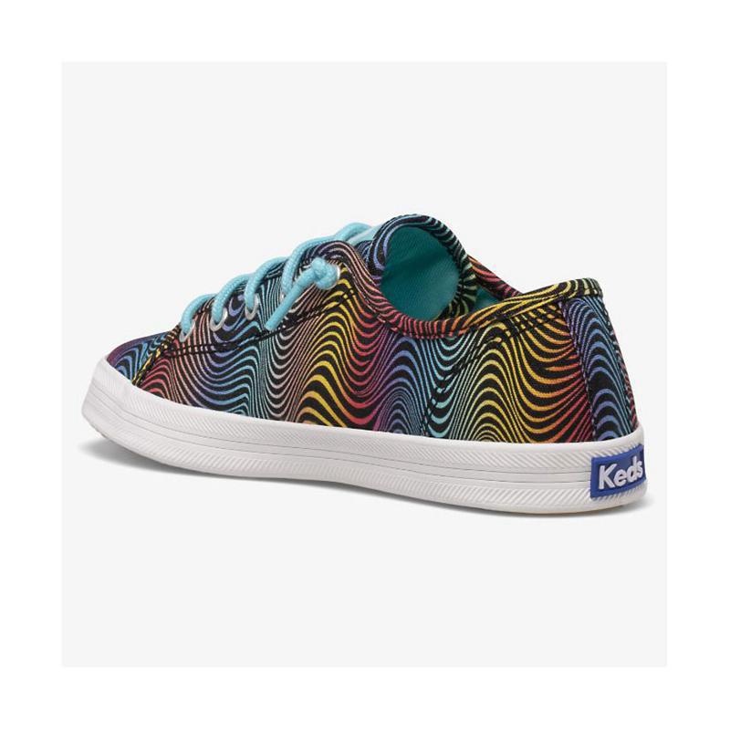 Keds Big Kid's Kickstart Seasonal Slip On Lasten Sneaker Rainbow/Wave | BMAZ94806