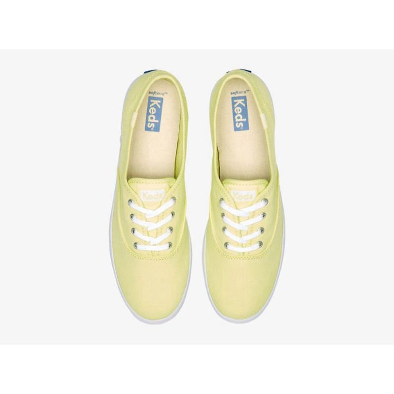 Keds Champion Canvas Seasonal Washable Naisten Lace Ups Greenyellow | UGLK82730