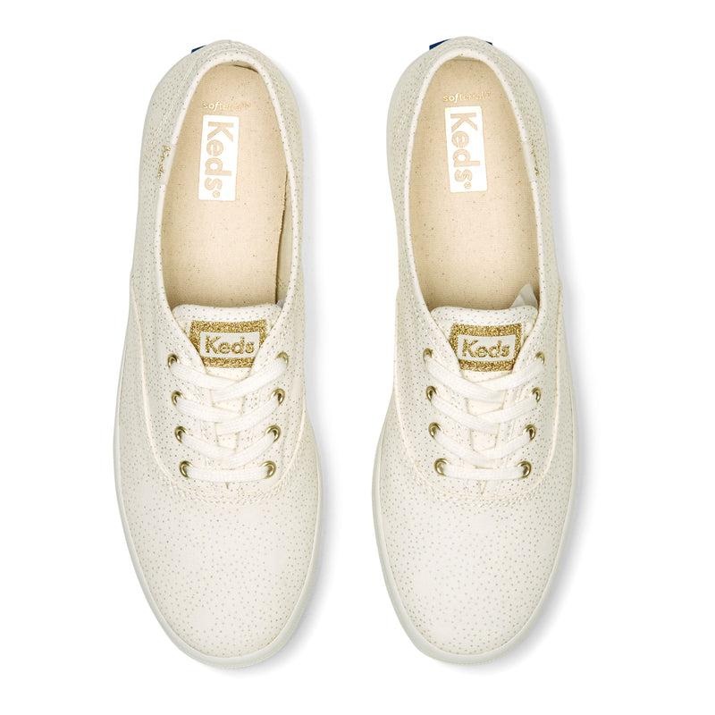 Keds Champion Dots Print Canvas Naisten Canvas White/Gold | OCZV30194