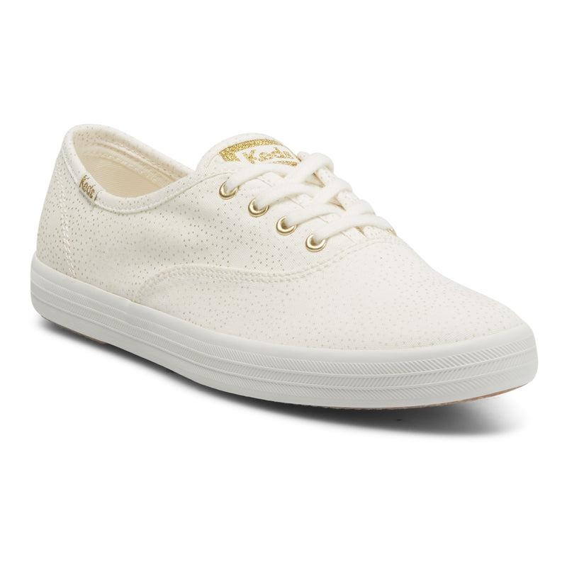 Keds Champion Dots Print Canvas Naisten Canvas White/Gold | OCZV30194