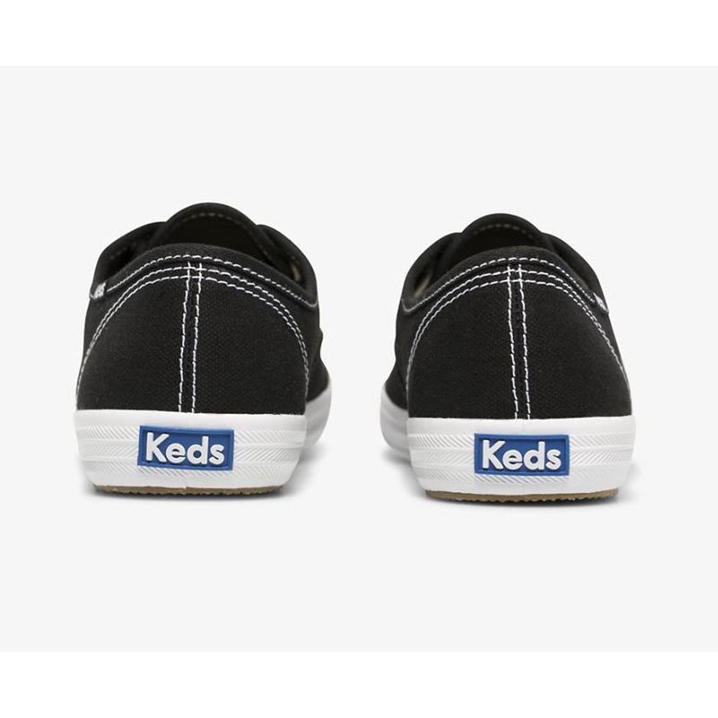 Keds Champion Feat. Organic Puuvilla Naisten Lace Ups Mustat | HLOT84376