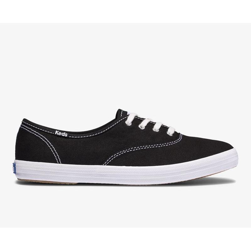 Keds Champion Feat. Organic Puuvilla Naisten Lace Ups Mustat | HLOT84376