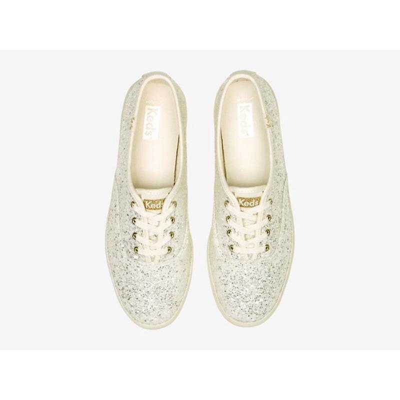 Keds Champion Glitter Celebration Naisten Lace Ups Kerma Valkoinen | VPEI86759