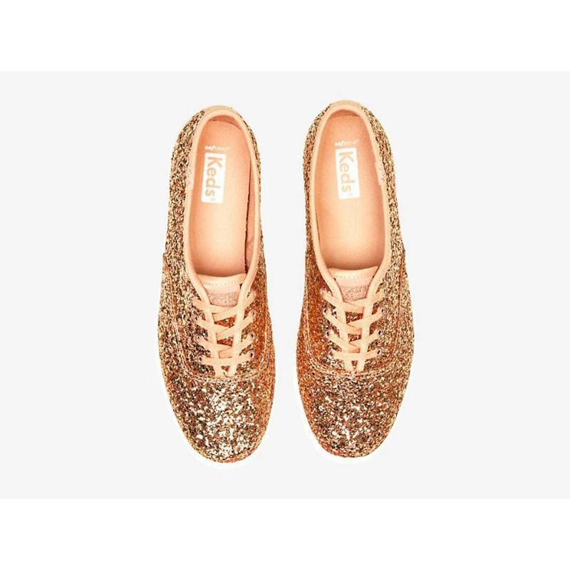 Keds Champion Glitter Celebration Naisten Lace Ups Pinkki Kultaiset | BWMI53094