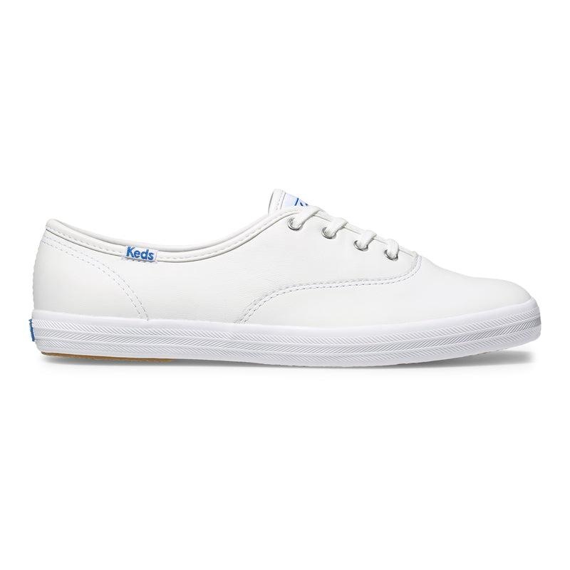 Keds Champion Nahkaiset Leveät Fit Naisten Leather Sneakers Valkoinen | IZDP80469