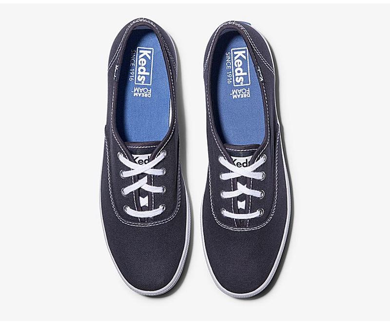 Keds Champion Originals Leveät Fit Naisten Canvas Laivastonsininen | FBQN40531