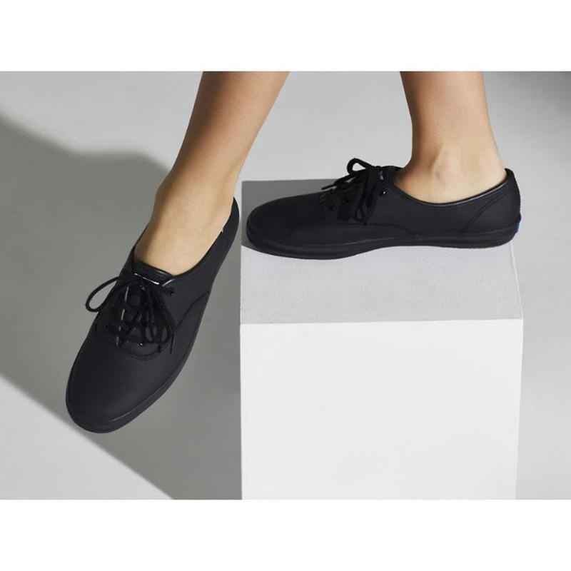 Keds Champion Originals Nahkaiset Naisten Lace Ups Mustat | UEPK34908