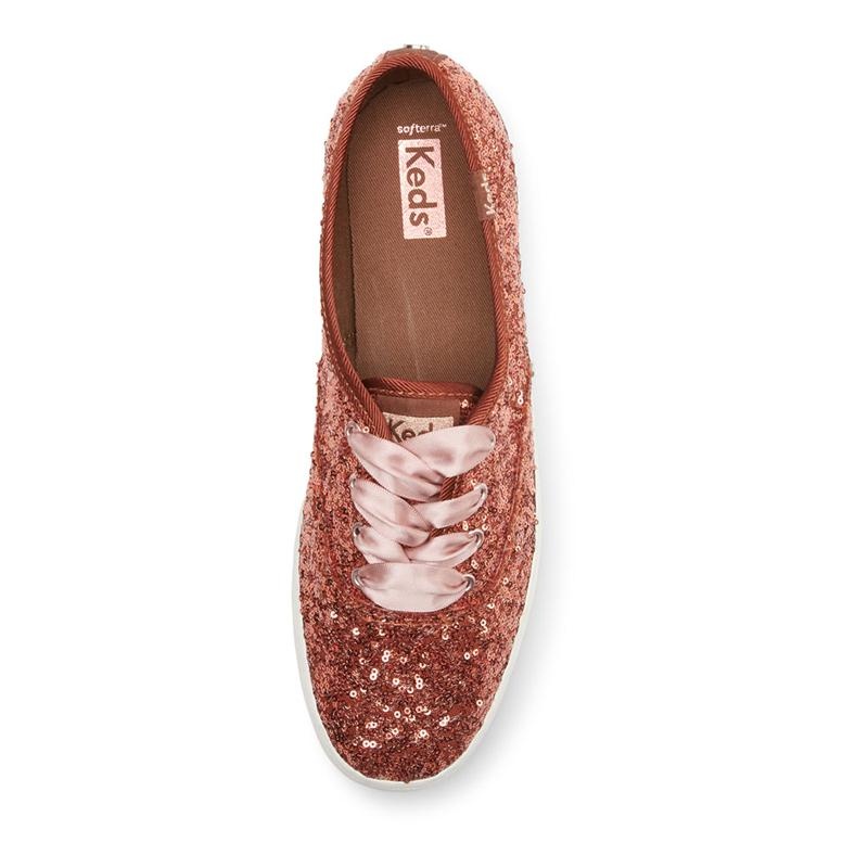 Keds Champion Sequins Cel Burnt Sienna Naisten Canvas Koralli | XRFH69031