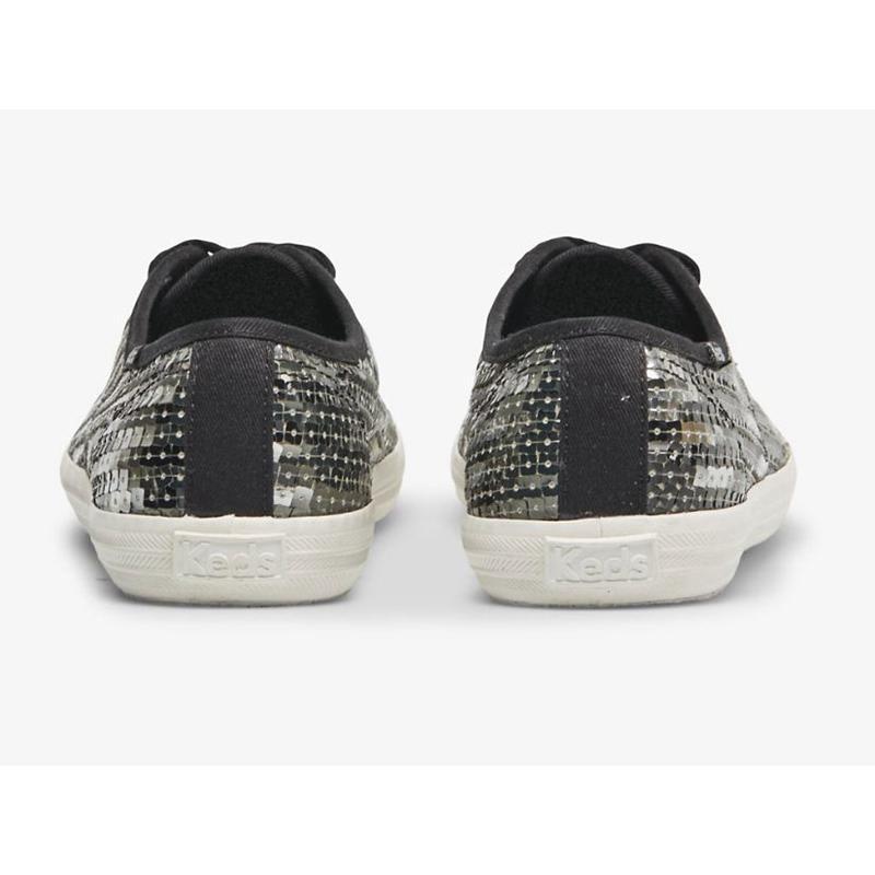 Keds Champion Sequins Celebration Naisten Lace Ups Mustat Hopea | LXHO20386