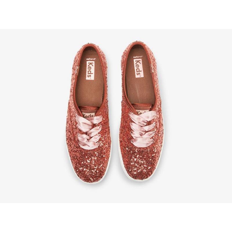 Keds Champion Sequins Celebration Naisten Lace Ups Koralli | GMNB78692