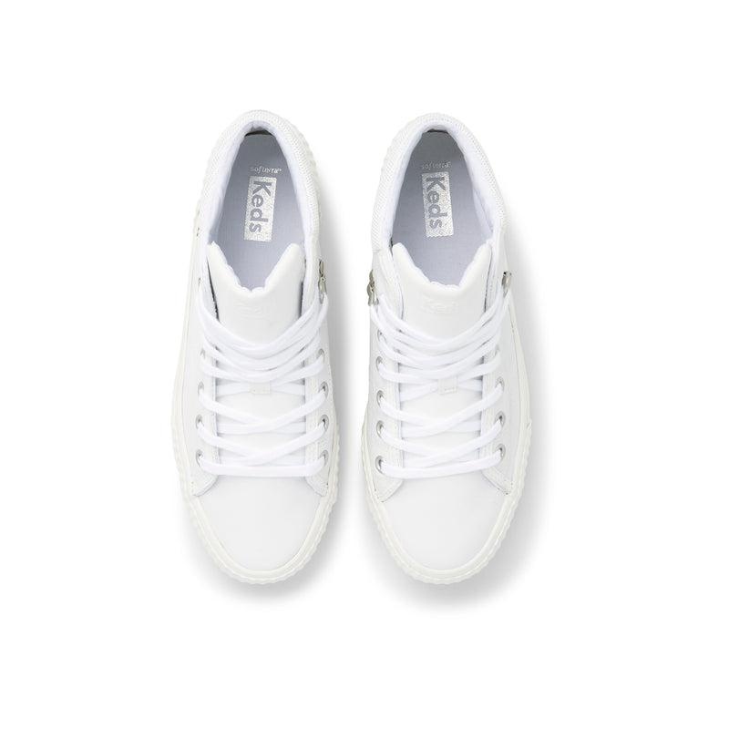 Keds Demi Trx Mid Nahkaiset Naisten Leather Sneakers White/Silver | JEXZ37950