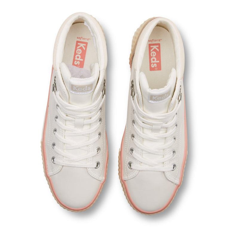 Keds Demi Trx Mid Nahkaiset Snow Naisten Leather Sneakers White/Blush | LTSK28910