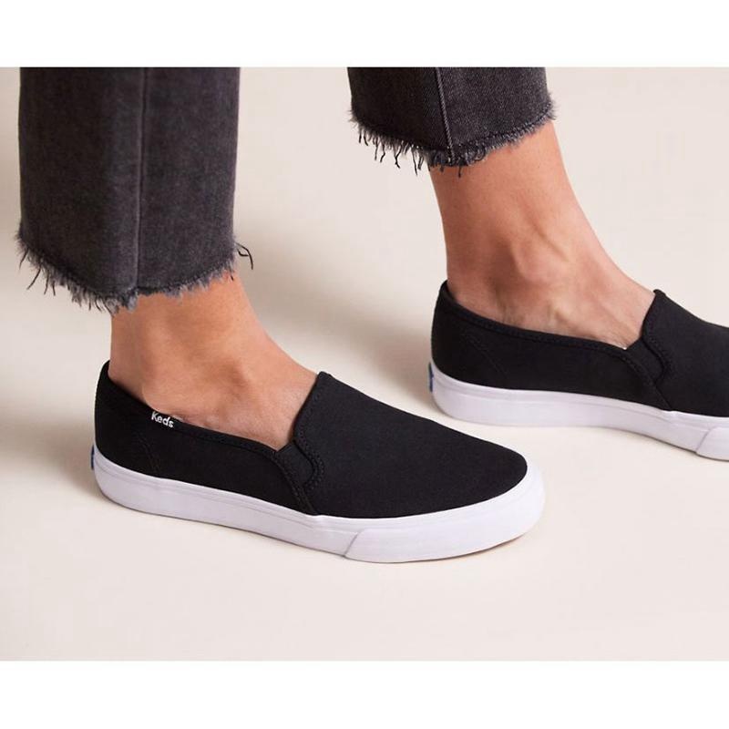 Keds Double Decker Canvas Naisten Mokkasiinit Mustat | OPMB51840